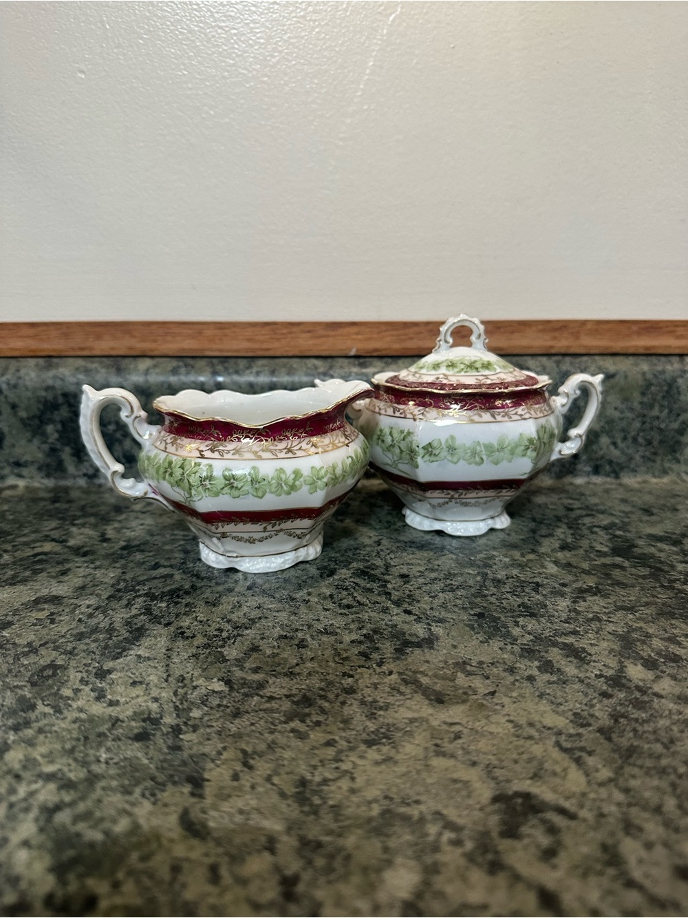 O.E.G. Royal Austria Sugar Bowl and Creamer Set
